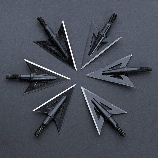 12Pcs Hunting Broadheads 100Grain Archery Arrow Heads Thread Screw-in Arrow Tips Points