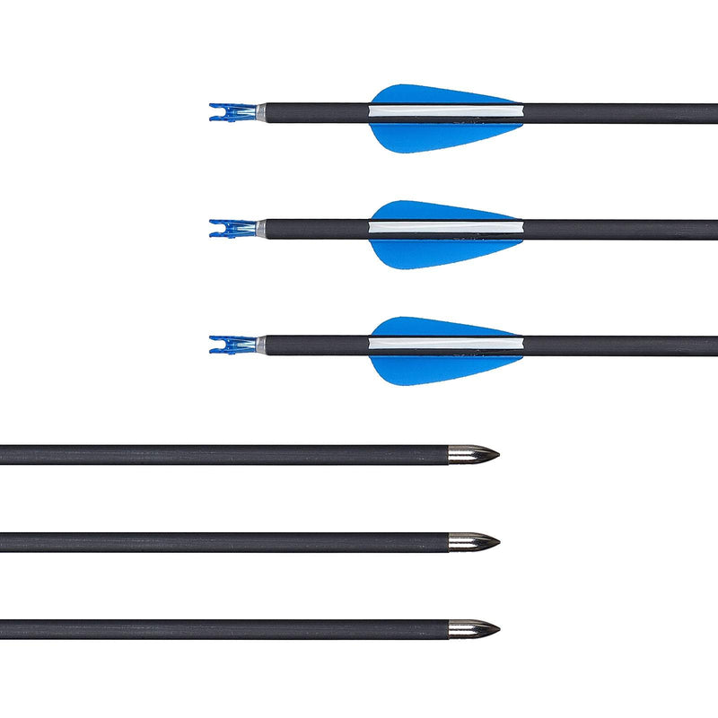 12pcs Archery Mixed Carbon Arrows Spine 800 OD 6mm Hunting Practice Arrows