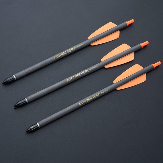 12pcs 7.5 Inch Carbon Crossbow Arrow Bolts 2 Pices Plastic Feathers Archery Arrows for Crossbow Hunting Shooting