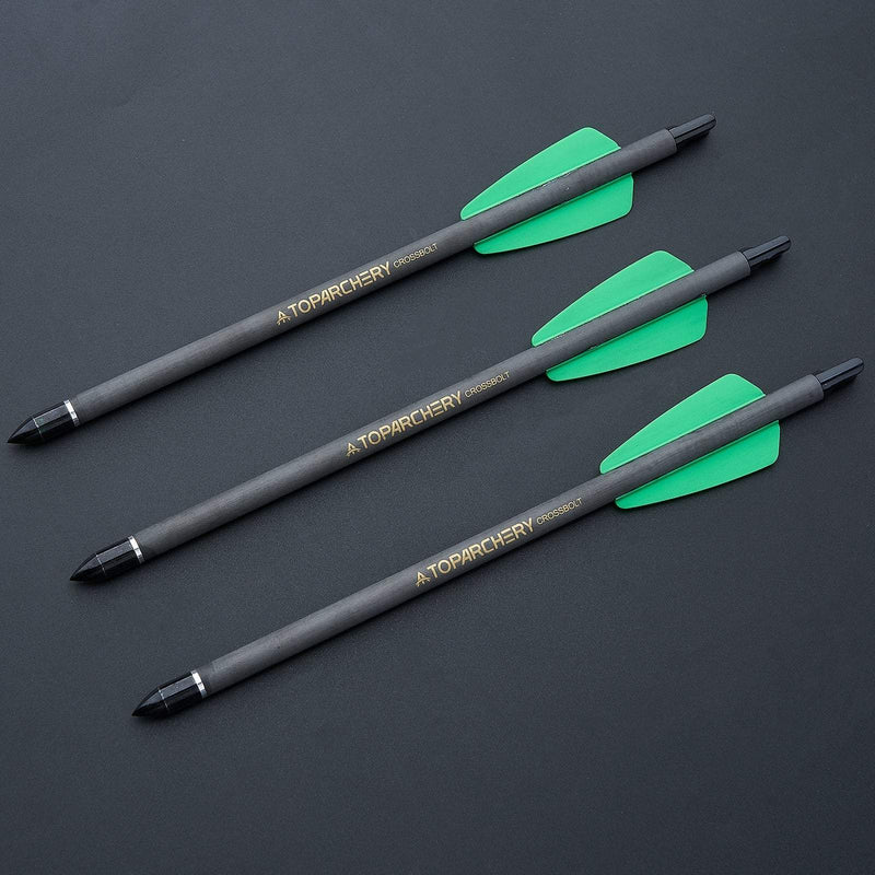 12pcs 7.5 Inch Carbon Crossbow Arrow Bolts 2 Pices Plastic Feathers Archery Arrows for Crossbow Hunting Shooting