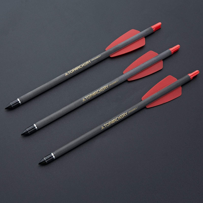 12pcs 7.5 Inch Carbon Crossbow Arrow Bolts 2 Pices Plastic Feathers Archery Arrows for Crossbow Hunting Shooting