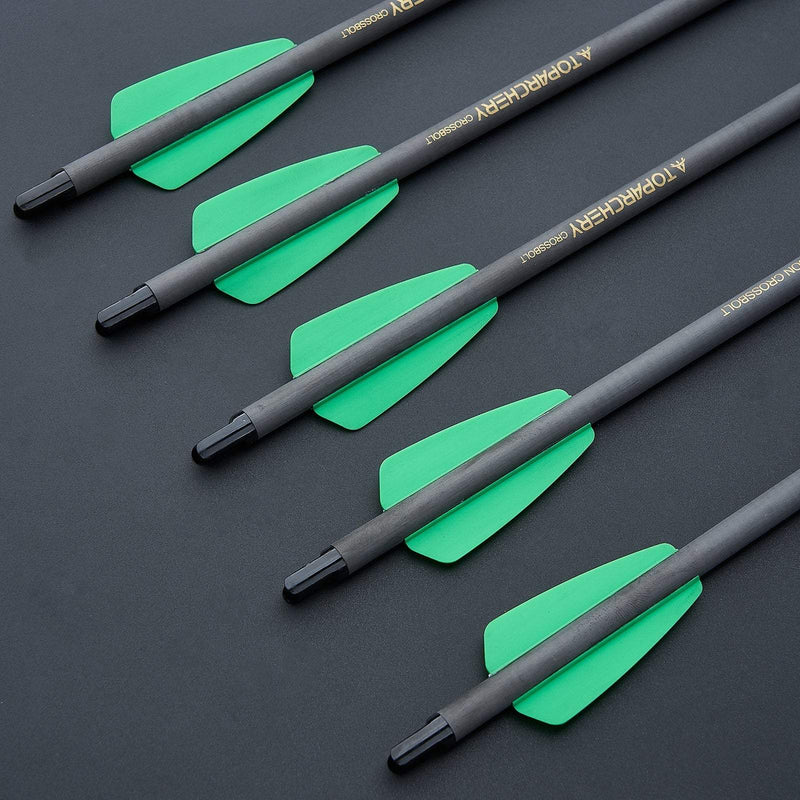 12pcs 7.5 Inch Carbon Crossbow Arrow Bolts 2 Pices Plastic Feathers Archery Arrows for Crossbow Hunting Shooting
