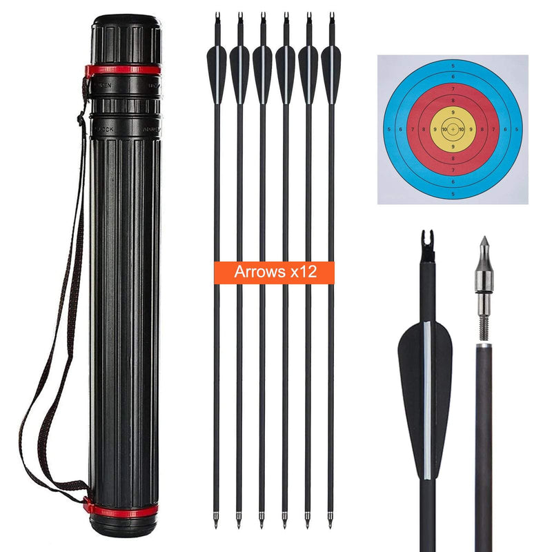 Archery 53" Takedown Recurve Bow and Arrows Set Right Hand Bow with Adjustable Arrow Tube 20/30/40/55lbs