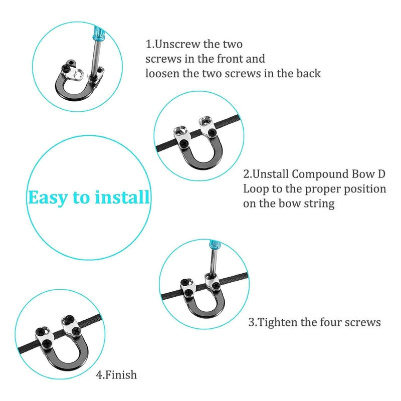 Archery Metal D Loop U Shape Ring Metal D Ring For Compound Bow