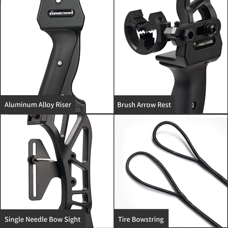 53" Takedown Recurve Bow Right Handed For Archery Club Beginner Practice Bow 20/30/40/55lbs