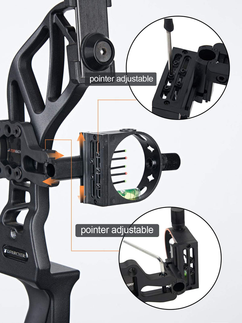 Archery 5-PIN Bow Sight with Light For Recurve Compound Bow