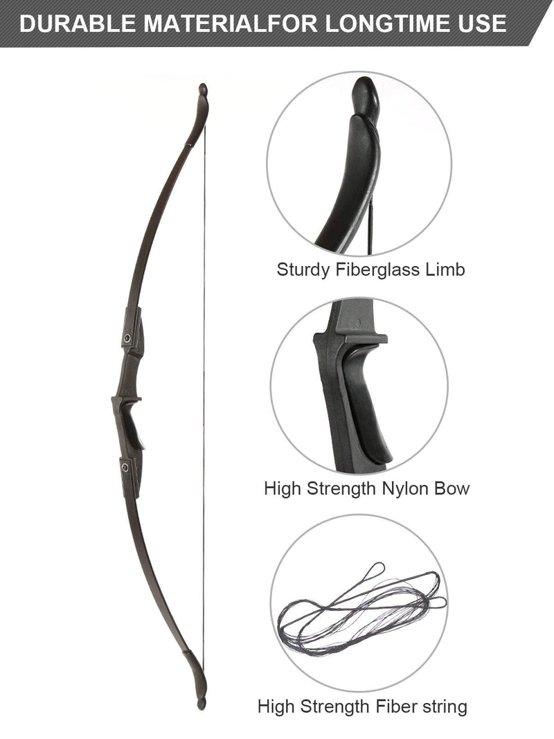 57" Youth Ambidextrous Recurve Bow for Archery Club Beginner Teenagers Left Right Hand 20/30/40lbs