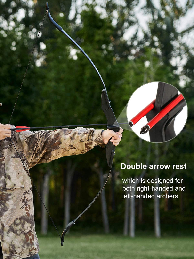 Archery 57" Ambidextrous Takedown Recurve Bow Set for Beginner Teenagers Practice Left Right Hand 20-40lbs
