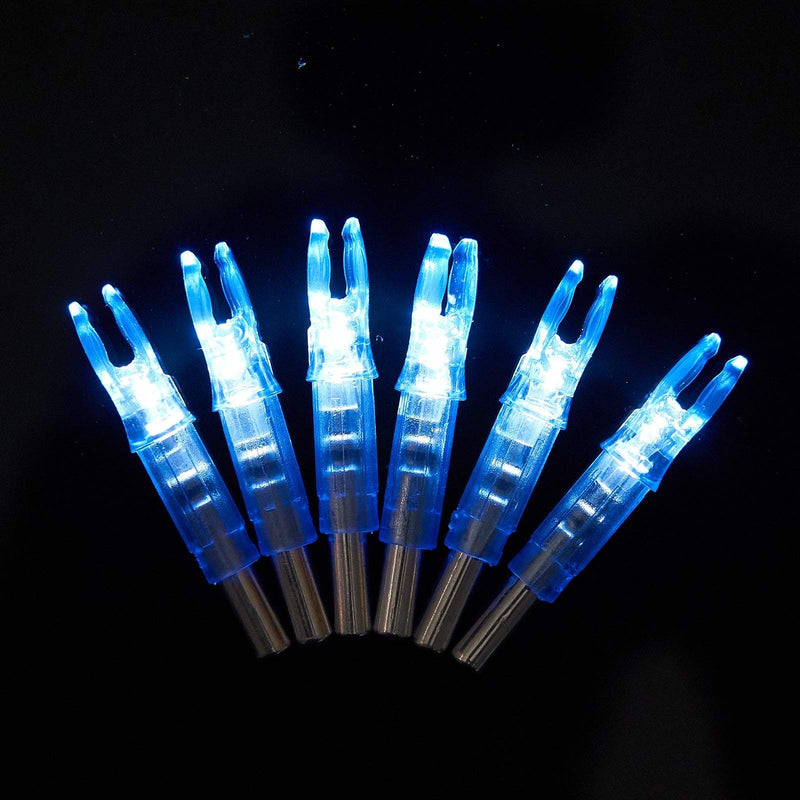 12Pcs LED Lighted Archery Arrow Nock Tail for ID 6.2mm Arrow Shaft