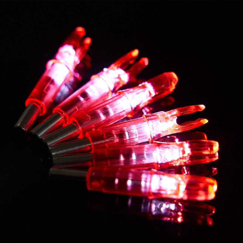 12Pcs LED Lighted Archery Arrow Nock Tail for ID 6.2mm Arrow Shaft