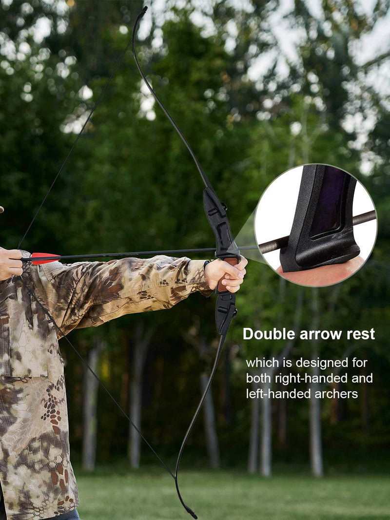 56" Combat Archery Ambidextrous Takedown Recurve Bow Left Right Handed 25lbs
