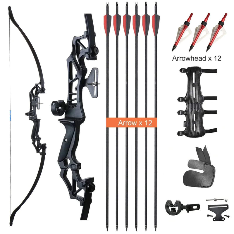 Archery 53" Beginner Recurve Bow and Arrow Set Right Hand Bow for Outd