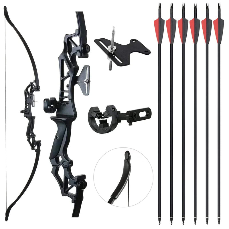 Archery 53" Takedown Recurve Bow and Arrows Set for Beginner Practice Right Hand Bow 20/30/40/55lbs