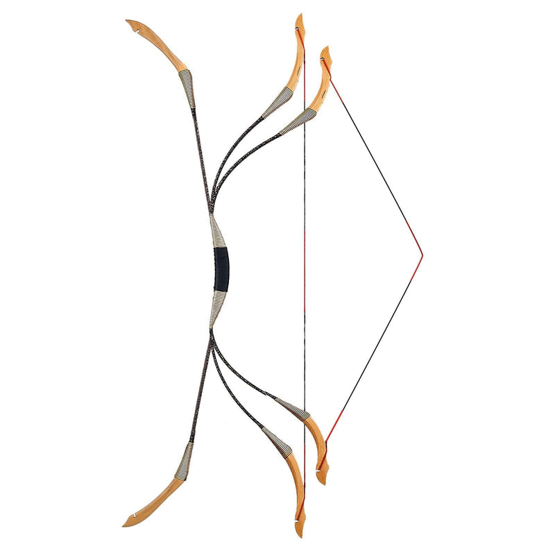 Archery 48"- 54" Traditional Recurve Bow and Carbon Arrows Set Mongolian Horse Bow 30-50lbs