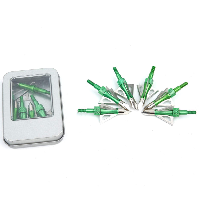 12Pcs Archery Broadheads 100 Grain 3 Blade Broad Screw-in Arrow Heads Tips for Shooting