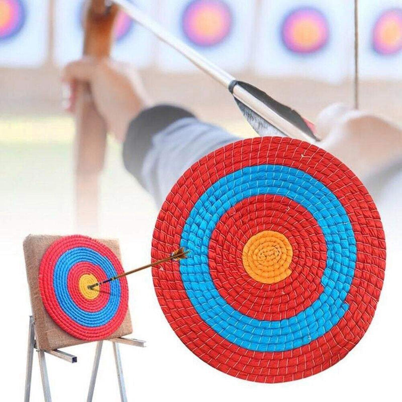 Archery Straw Target Traditional Bow Arrow Shooting Board Darts Outdoor 50cm 2 Layer Round Grass