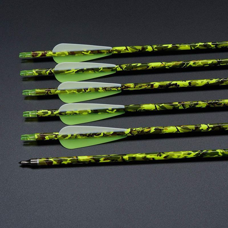 12pcs 30" Archery Pattern Carbon Arrows ID6.2 SP 500 Compound Traditional Bow Hunting
