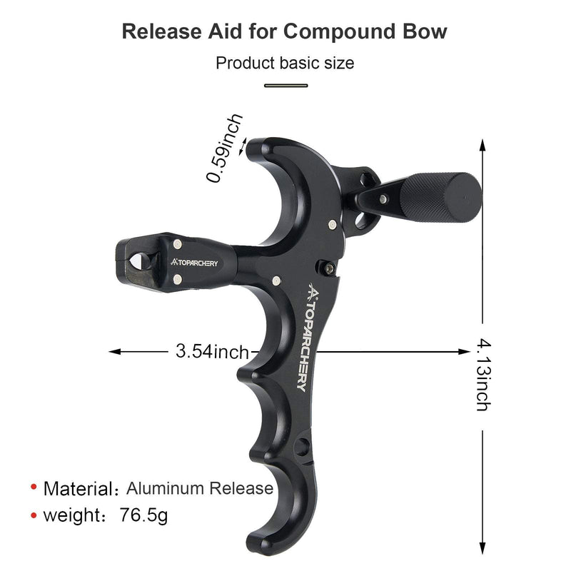 Compound Bow Archery Thumb Release Aid 4-Finger Adjustable 360 Degree Rotation Thumb Trigger