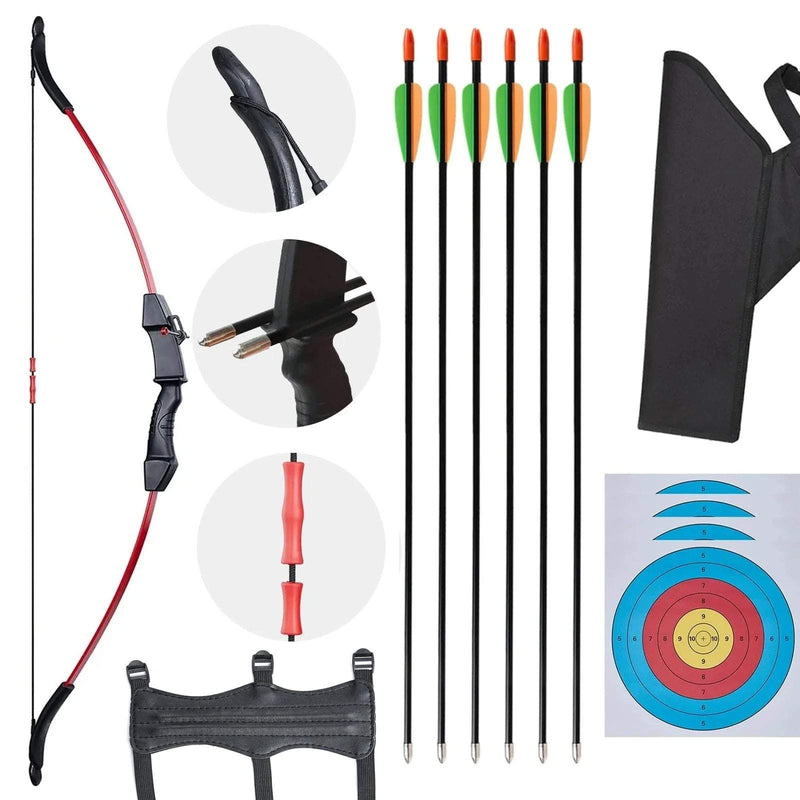 Archery 45" Kids Ambidextrous Recurve Bow Set with Youth Arrow Quiver