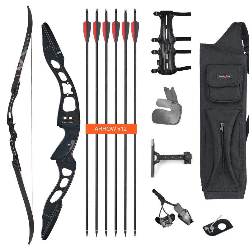 Archery 66" Beginner Competition Recurve Bow Set RH Youth Target Shooting Practice Bow 20-40lbs