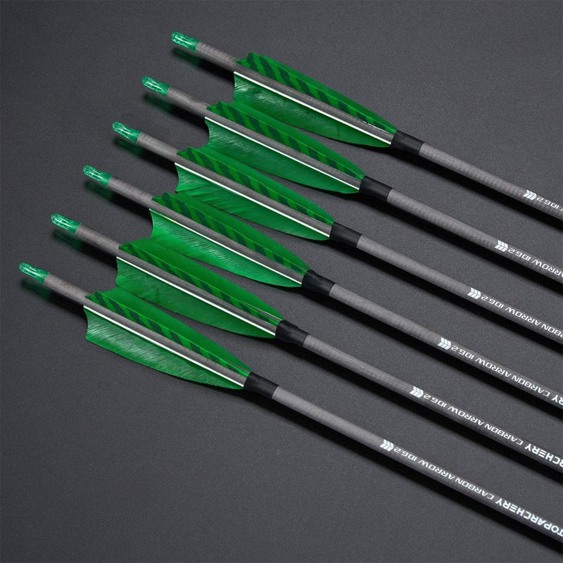 12pcs 32" Archery Turkey Feather Fletched Pure Carbon Arrows Spine 400 For Target Practice Shooting
