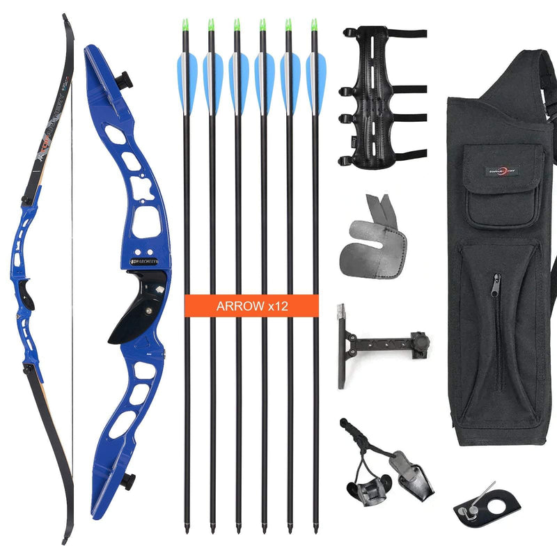 Archery 66" Beginner Competition Recurve Bow Set RH Youth Target Shooting Practice Bow 20-40lbs