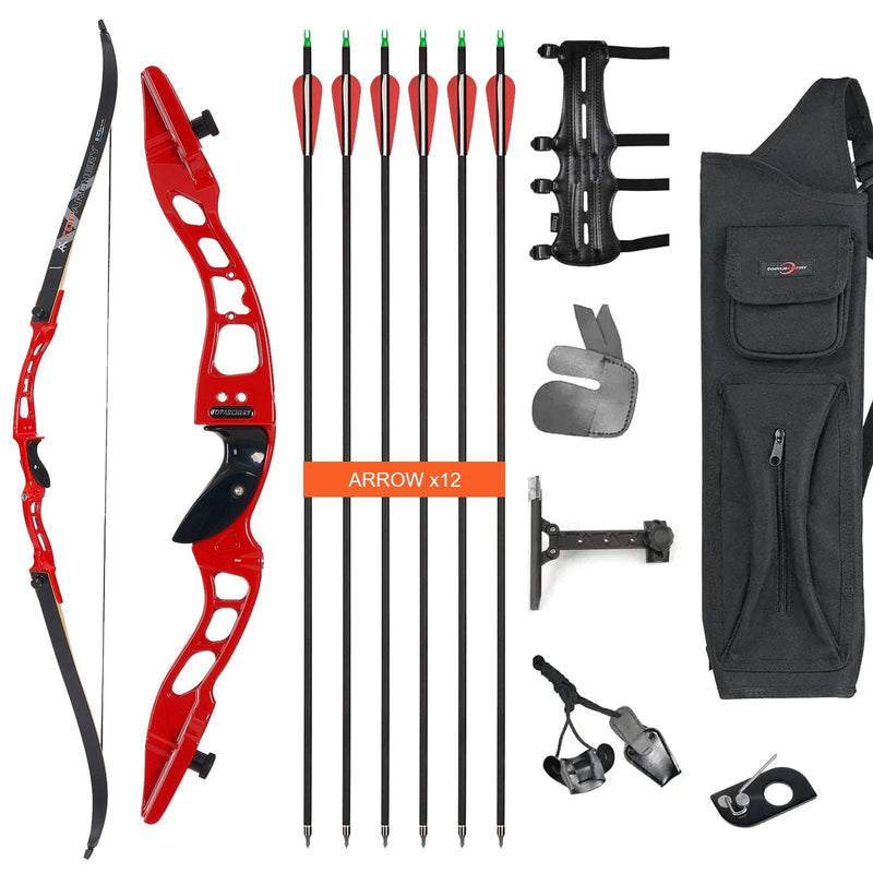 Archery 66" Beginner Competition Recurve Bow Set RH Youth Target Shooting Practice Bow 20-40lbs