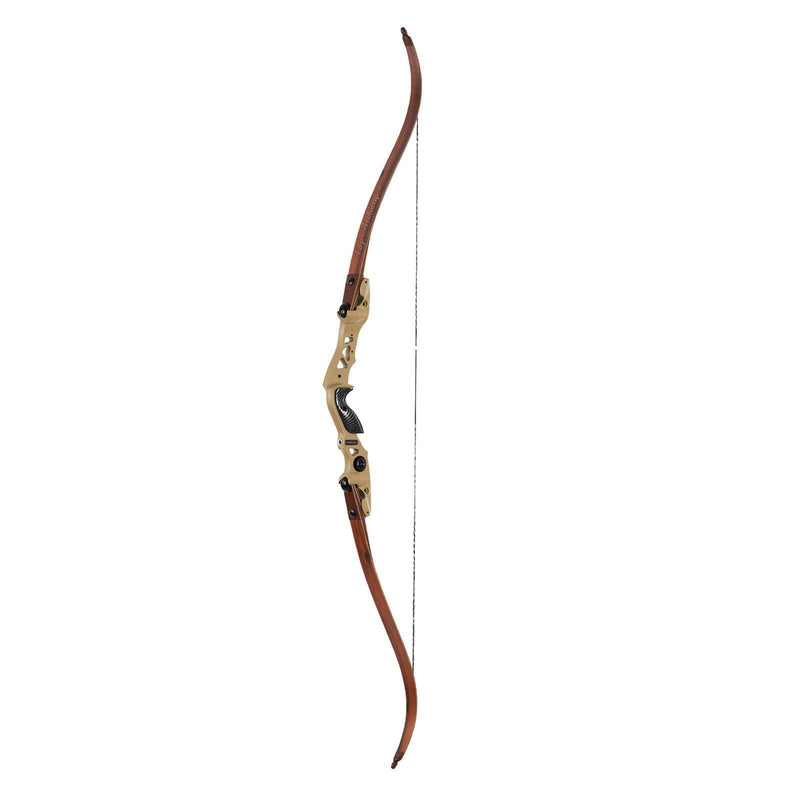 62" Archery ILF Recurve Hunting Bow RH with Carbon Sheet Wood Bamboo Laminated Limbs 25-60lbs