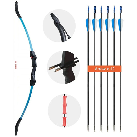 45" Kids Ambidextrous Recurve Bow with Arrow Set RH Youth Target Practice