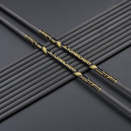 12pcs Archery 33" Pure Carbon Arrow Shafts Straightness 0.003 Spine 300-600