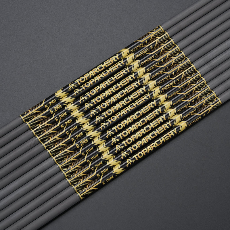 12pcs Archery 33" Pure Carbon Arrow Shafts Straightness 0.003 Spine 300-600