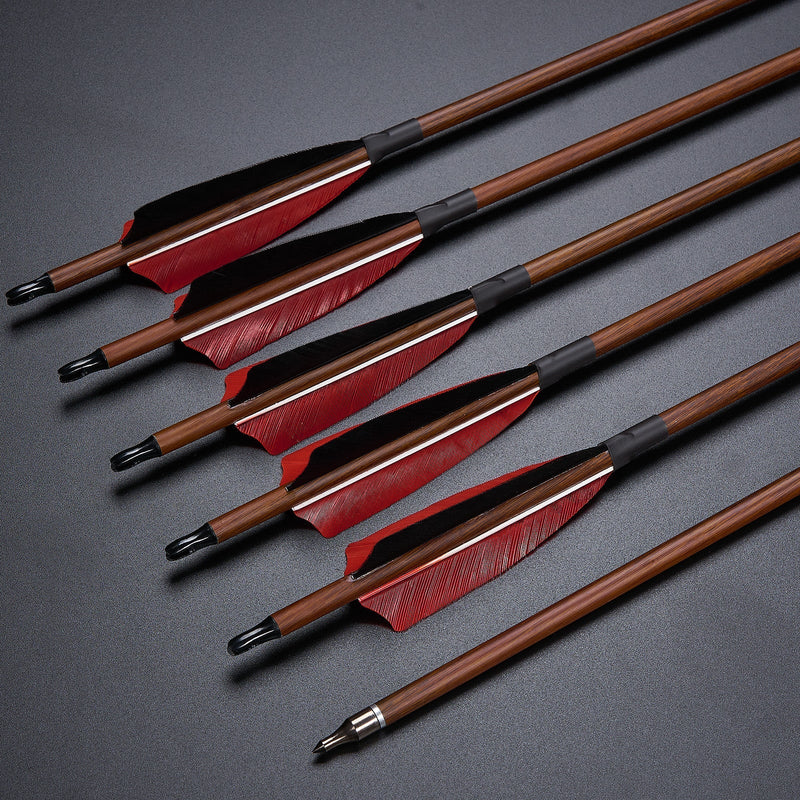 60" Archery Hunting Bow RH Wood Laminated Recurve Bow with Arrows Set 20-60lbs