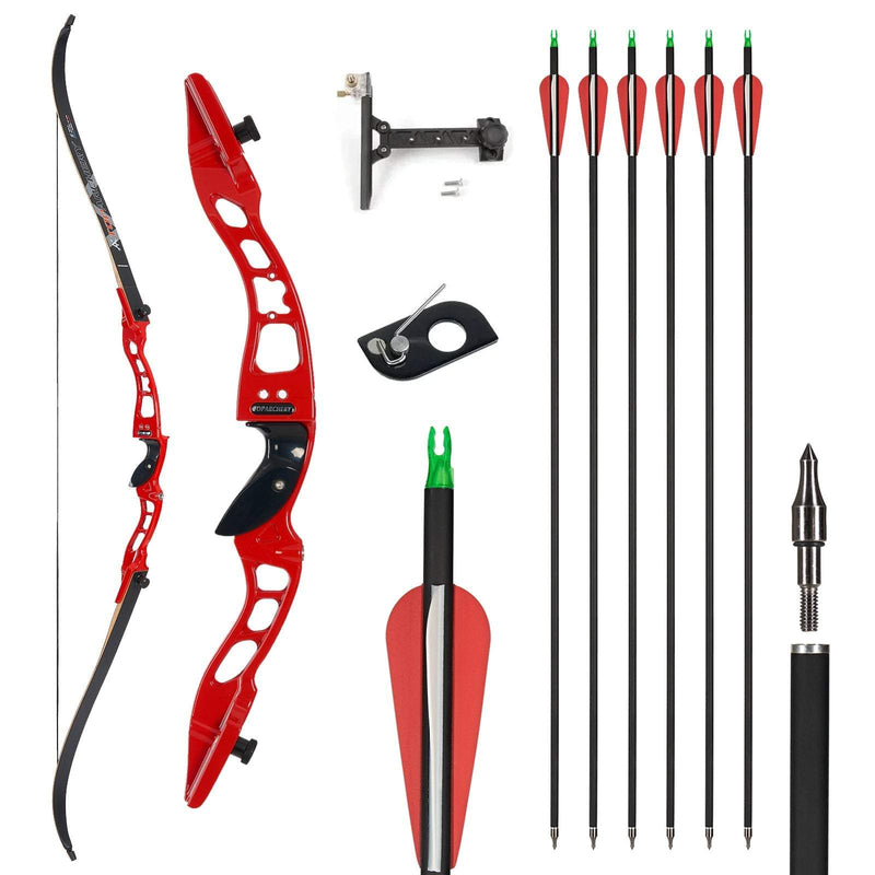 66" Archery Competition Recurve Bow and Arrow Set Right Hand for Beginner 18-50lbs