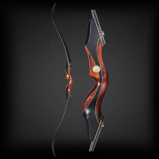 Archery  60" Hunting Recurve Bow Takedown Wood Laminated Bow RH for Outdoor Shooting 25-50lbs