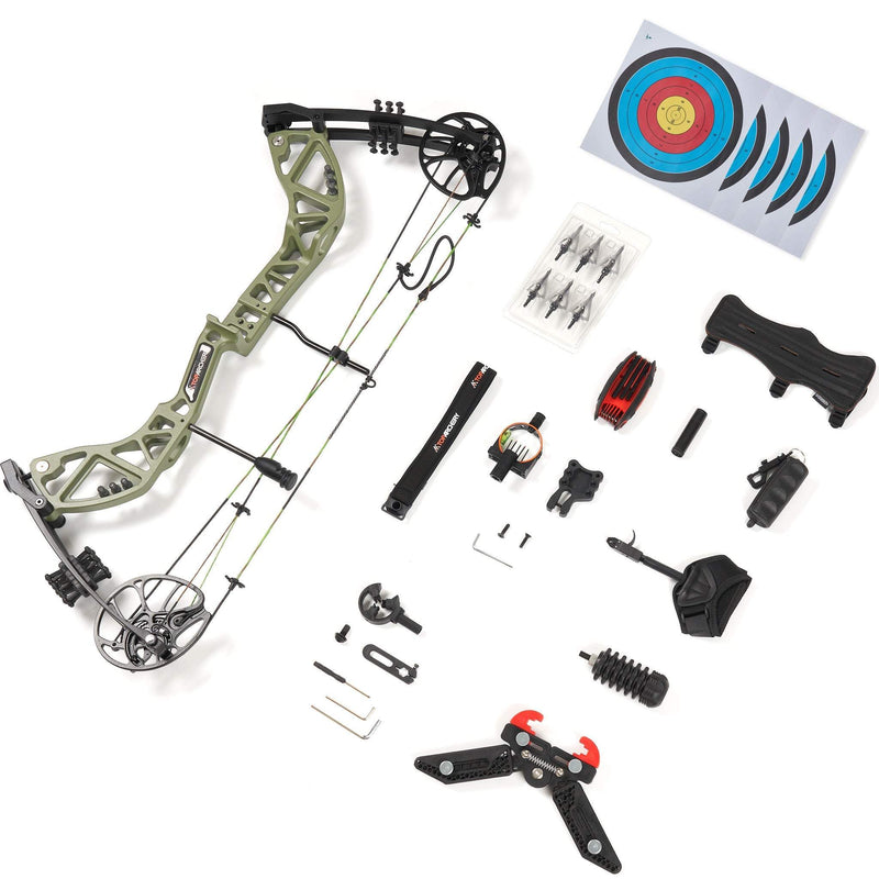 Adults Beginner Compound Bow Set RH Archery Hunting Bow 30-70lbs