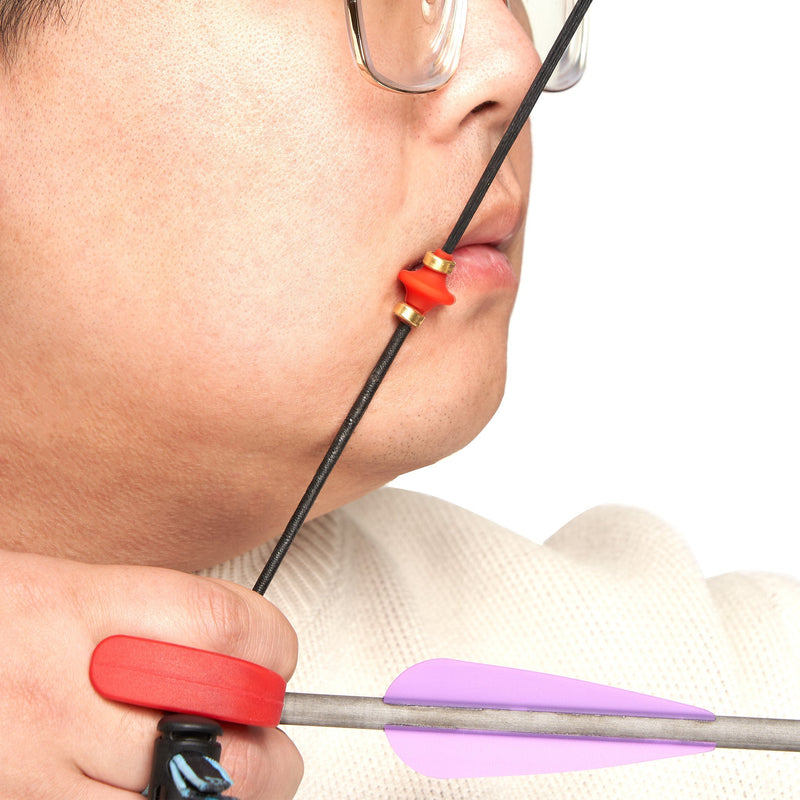 Archery Lip Beads Arrow Nocks Locating Kissing Button With 2pcs Copper Buckles Shooting Accessory