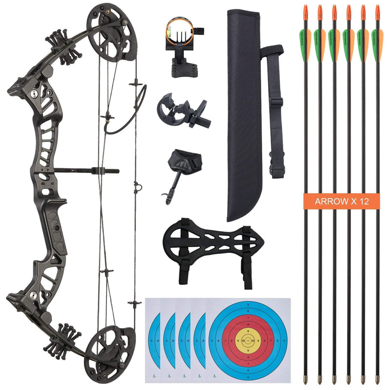 TopArchery 25" Youth Compound Bow Kit 10-30lbs RH