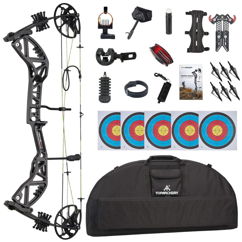 Adults Beginner Compound Bow Set RH Archery Hunting Bow 30-70lbs with Bow Case