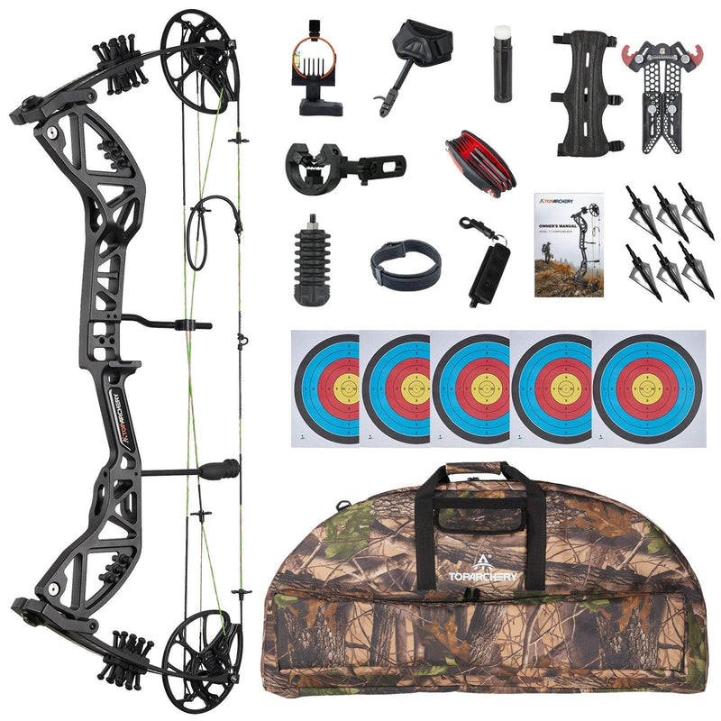 Adults Beginner Compound Bow Set RH Archery Hunting Bow 30-70lbs with Bow Case