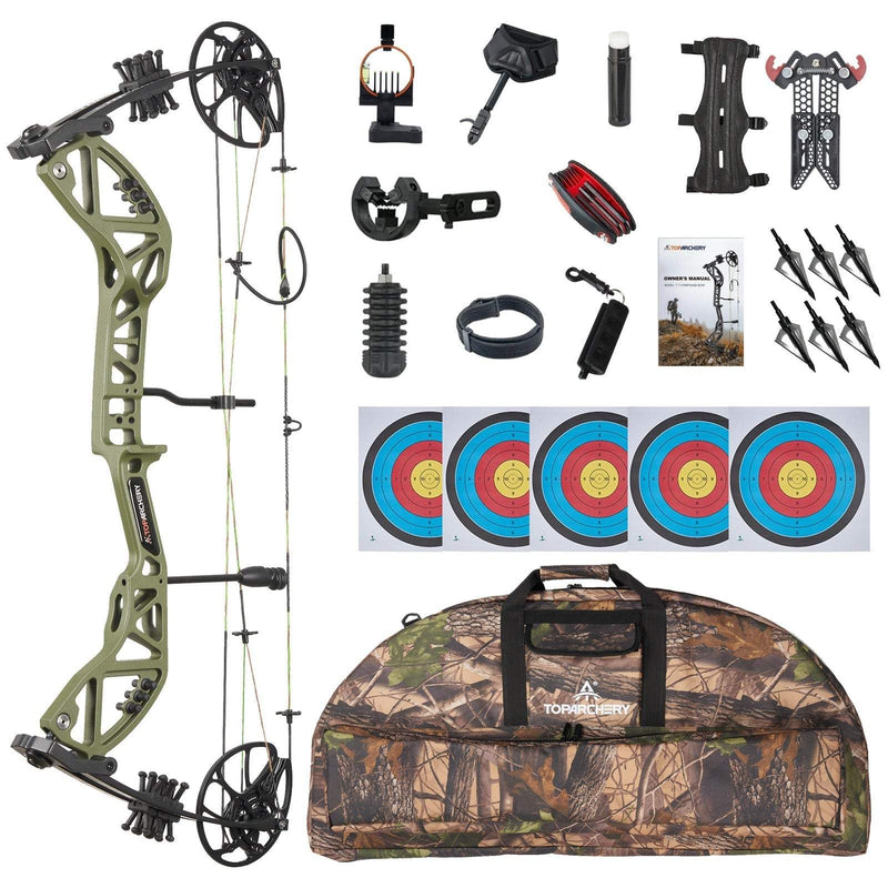 Adults Beginner Compound Bow Set RH Archery Hunting Bow 30-70lbs with Bow Case