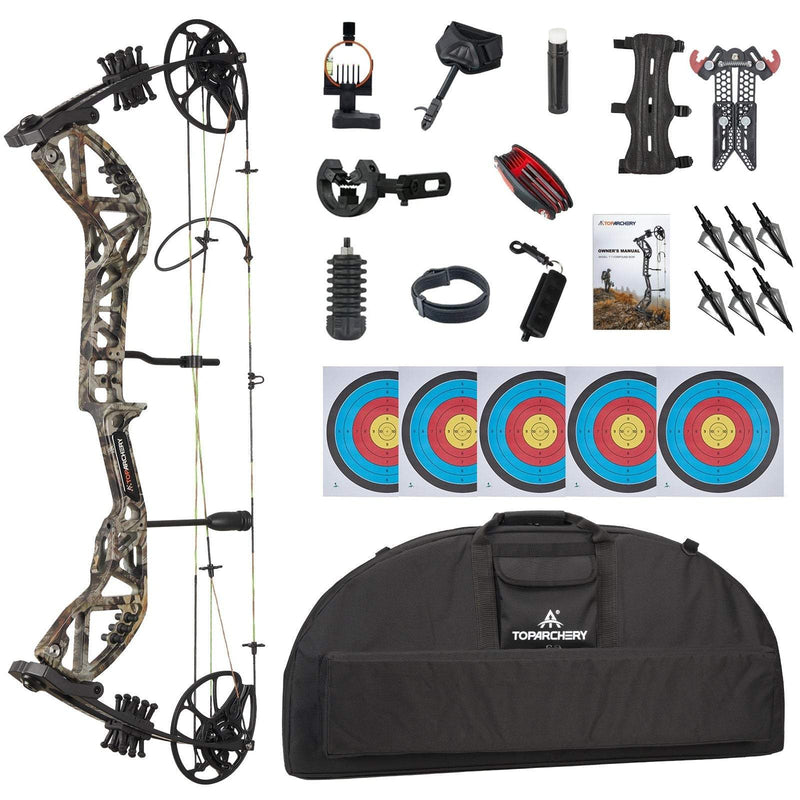 Adults Beginner Compound Bow Set RH Archery Hunting Bow 30-70lbs with Bow Case