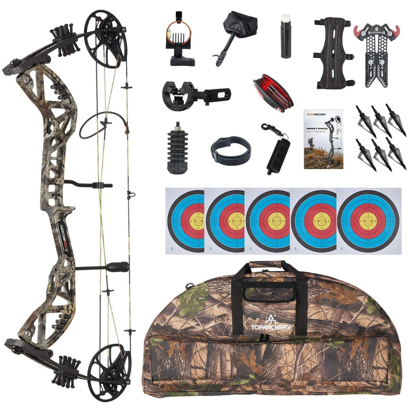 Adults Beginner Compound Bow Set RH Archery Hunting Bow 30-70lbs with Bow Case