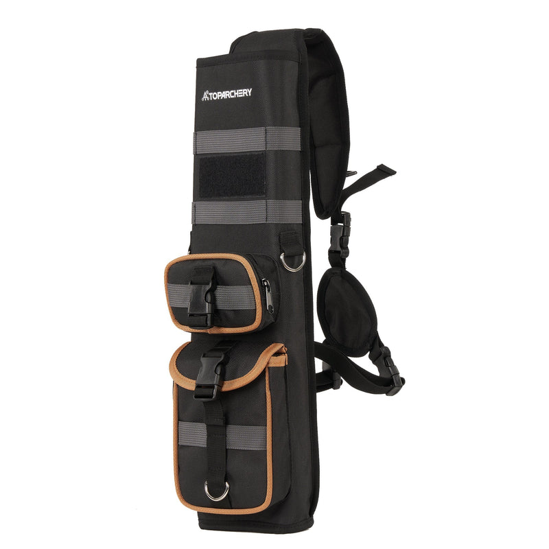 TOPARCHERY Waterproof Back Arrow Quiver with Accessory Pockets Adjustable Harness System