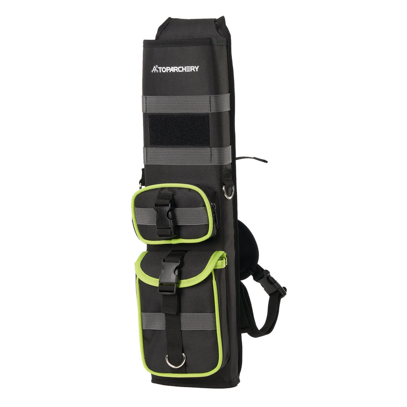 TOPARCHERY Waterproof Back Arrow Quiver with Accessory Pockets Adjustable Harness System