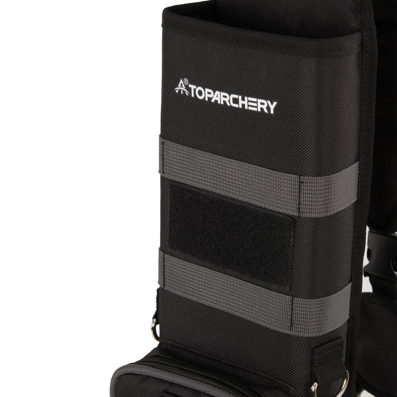 TOPARCHERY Waterproof Back Arrow Quiver with Accessory Pockets Adjustable Harness System