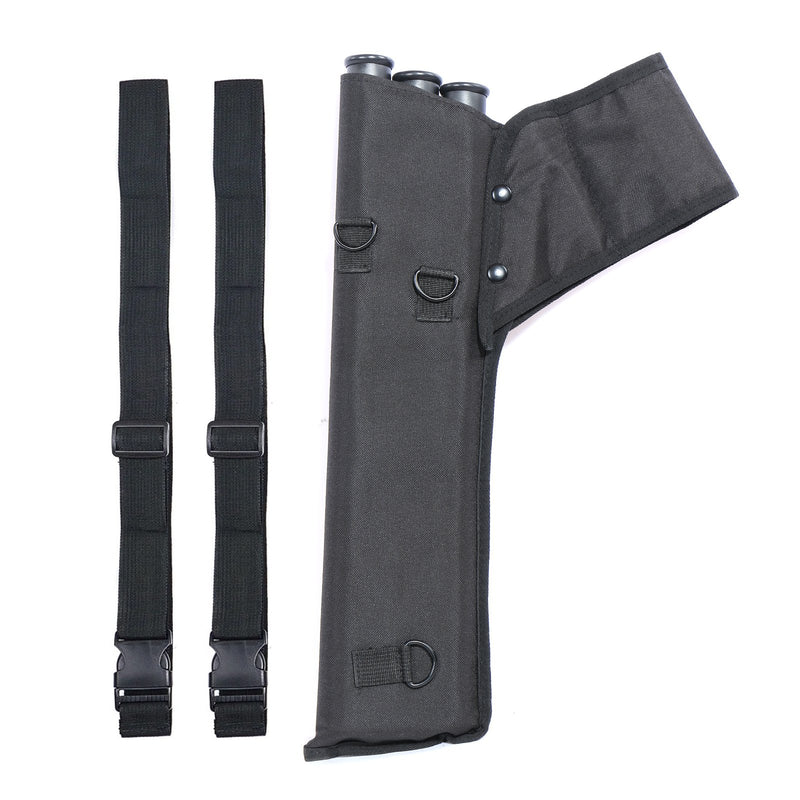 3-Tube Archery Arrow Quiver Canvas Waist Back Arrow Holder Bag with Adjustable Belt