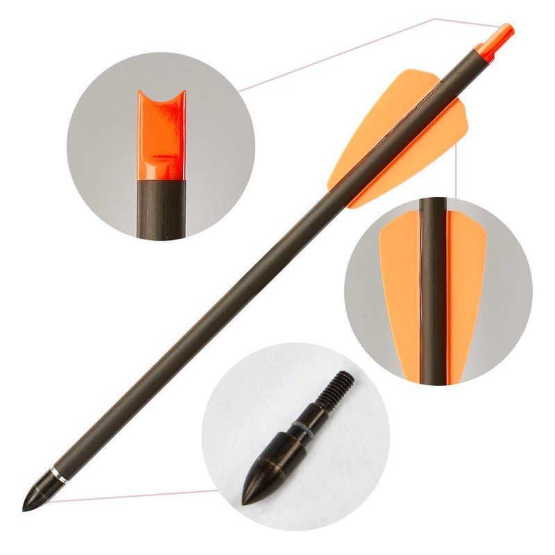 12pcs 7.5 Inch Carbon Crossbow Arrow Bolts 2 Pices Plastic Feathers Archery Arrows for Crossbow Hunting Shooting