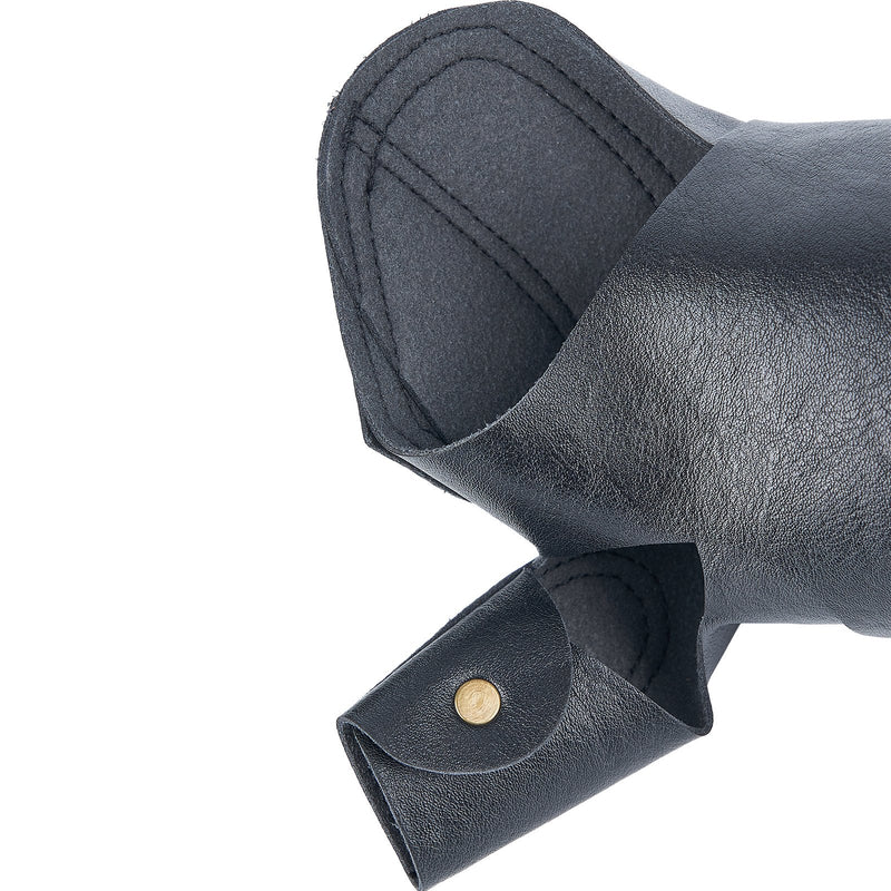 Archery Protective Gear Arm Finger Guard Protector with Adjustable Straps Black Leather