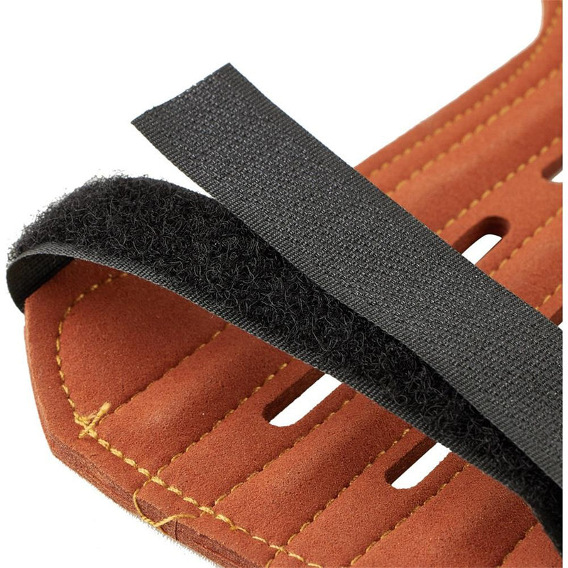 Archery Arm Guard Brown Forearm Protector Gear with 4-Hole Adjustable Straps