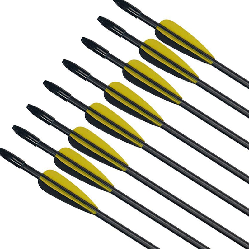 12pcs Archery 28" Kids Fiberglass Arrows Spine 700 for Beginners Targeting Practise